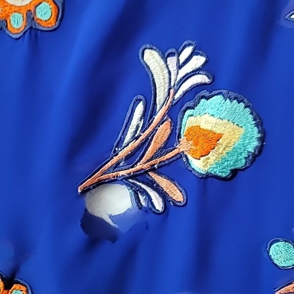 Zingara Women's Size 1 Floral Embroidered Blouse Tassels For Parts! Read - Picture 8 of 16